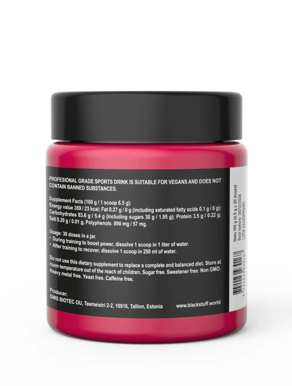 OxiFit - Sports Drink by Black Stuff Inhalte