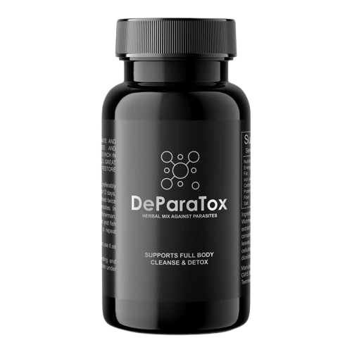 DeParaTox Kapseln Black Stuff zur Entgiftung mit Wermutblätter, Pinienrinde und Chaga-Extrakt (reich an Fulvinsäure), Nelkenpulver, Zimt, Kurkumawurzelpulver, Brennnesselblätter, Kamillenblüten, mikrokristalline Cellulose, Magnesiumstearat, Siliciumdioxid